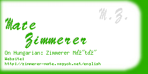 mate zimmerer business card